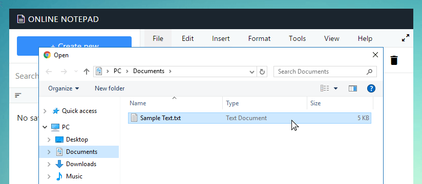 Open file dialog in Labtuasa